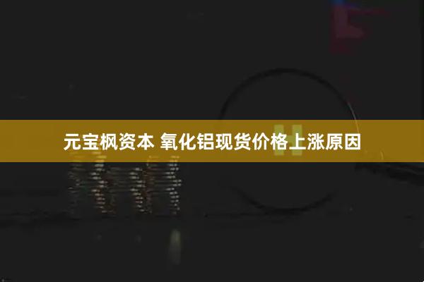 元宝枫资本 氧化铝现货价格上涨原因