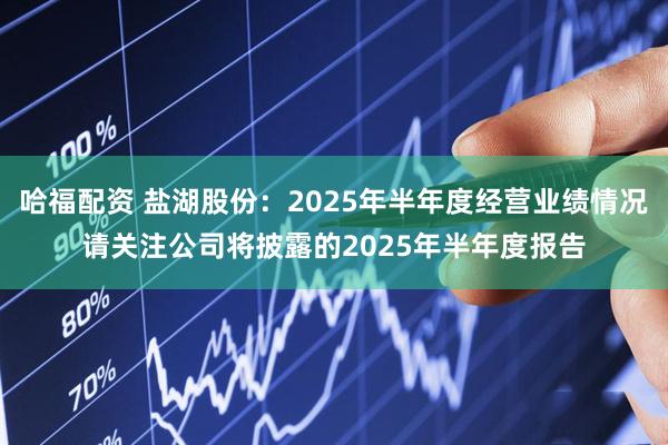 哈福配资 盐湖股份：2025年半年度经营业绩情况请关注公司将披露的2025年半年度报告
