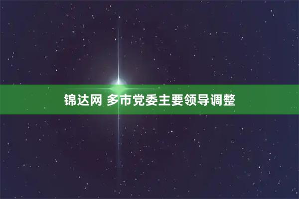 锦达网 多市党委主要领导调整